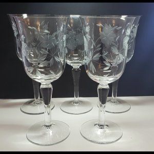 Vintage Consara Floral Water Wine Glasses